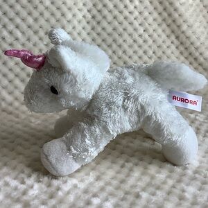 Aurora World Plush White Unicorn with Pink Horn Stuffed Animal Toy 🦄